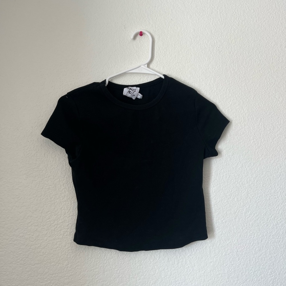 princess polly basic black crop top